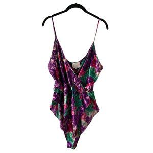 Vintage California Dynasty Floral Romper Lingerie Women's Small